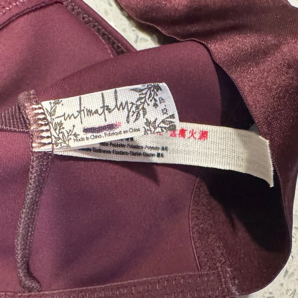 Free People Plum Red Longline Bra Brianna Style XS